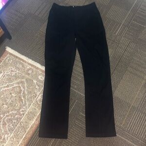 ultra high rise pointe front split hem, 30/10. black skinny slacks. 🖤